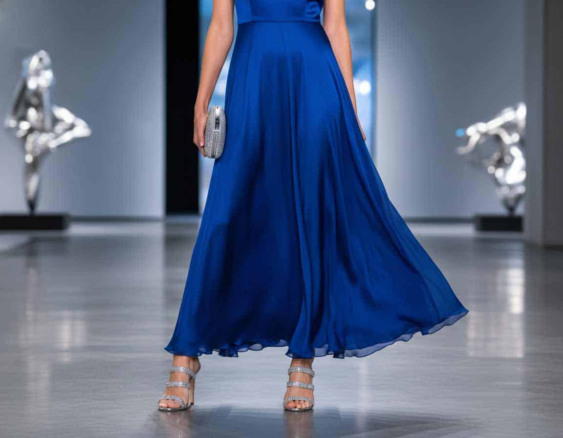 Silberner Schuh zum blauen Kleid Silberner Schuh zum blauen Kleid