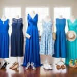 Welcher Schuh passt zum blauen Kleid